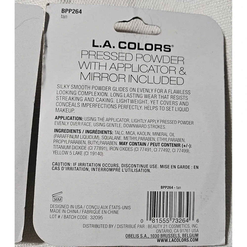 LA COLORS Pressed Powder Tan BPP264 CBPP264 Silky Smooth Wear 2 Pack New